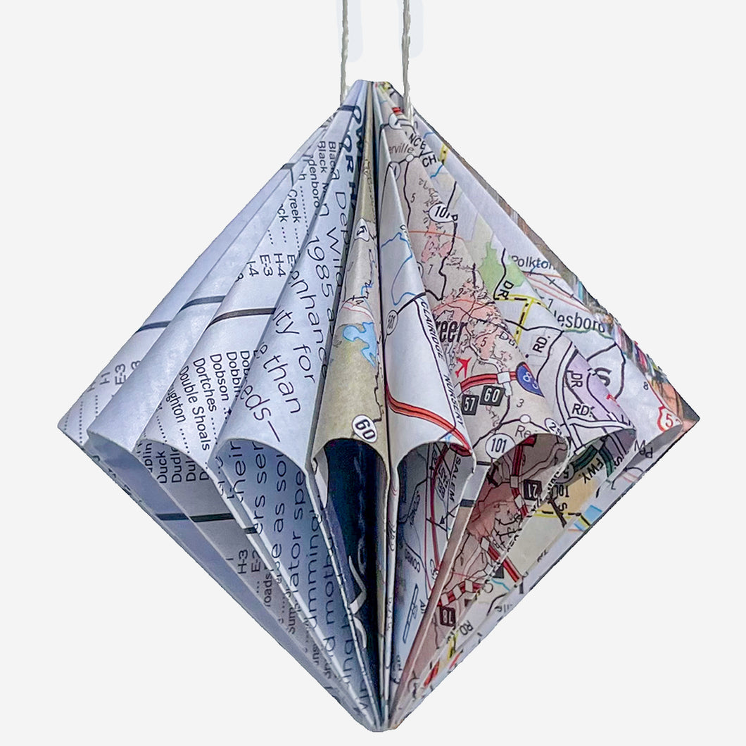 North Carolina Travel Map Ornament