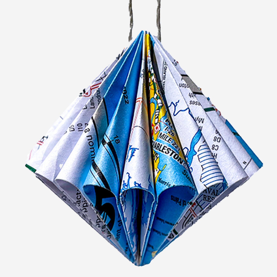 South Carolina Travel Map Ornament