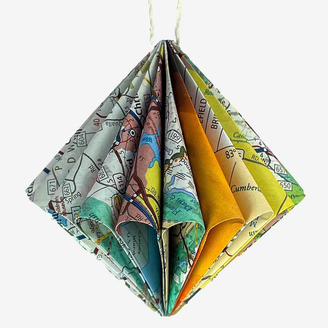 Virginia Travel Map Ornament