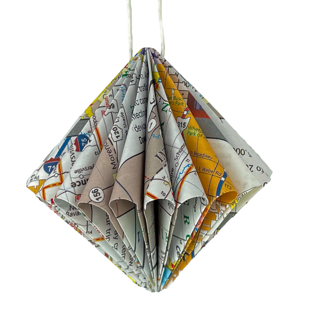 Ohio Travel Map Ornament