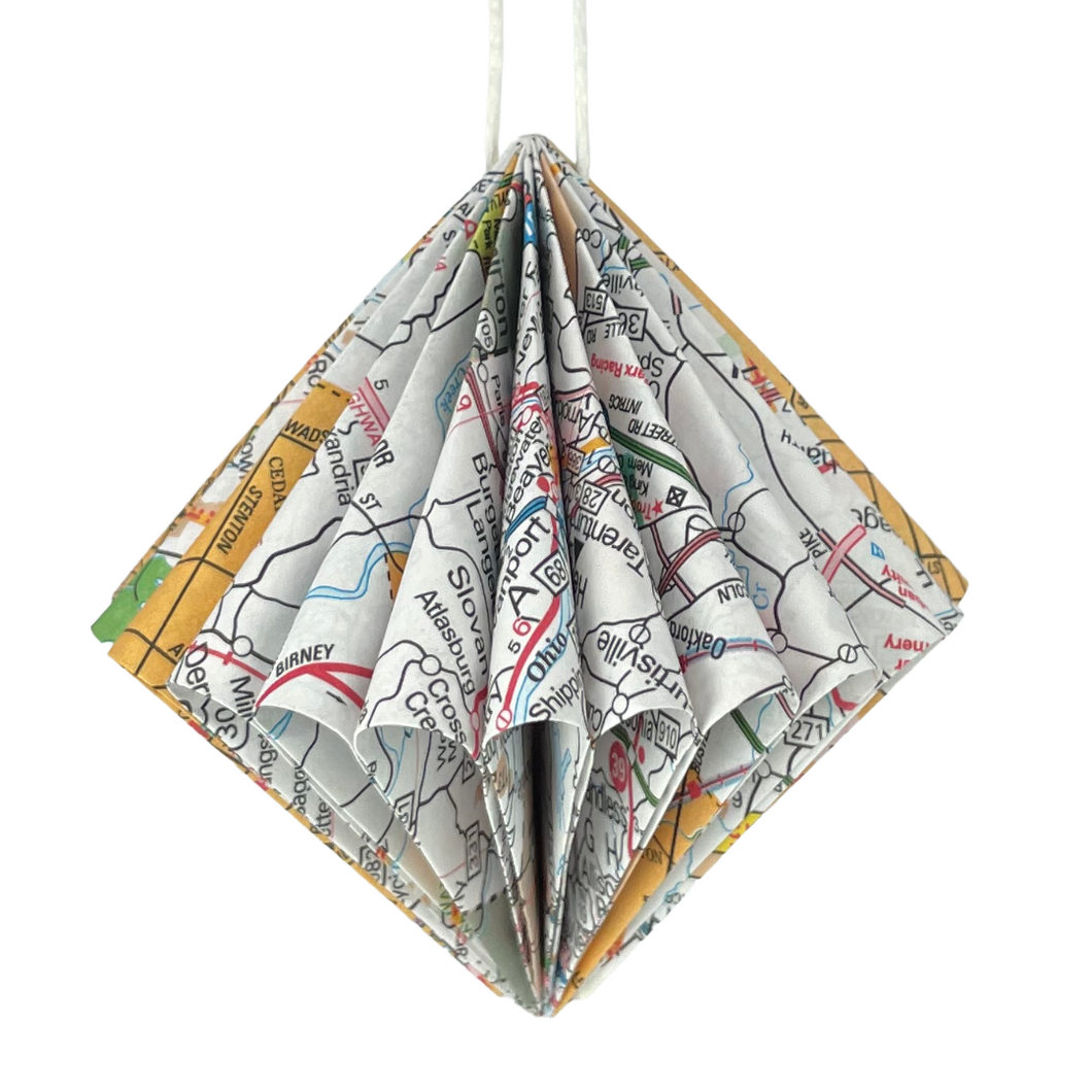 Pennsylvania Travel Map Ornament