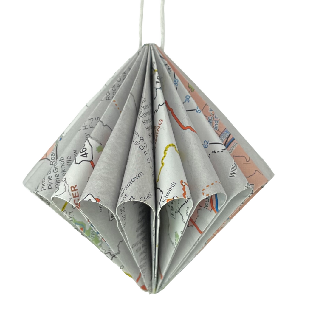 West Virginia Travel Map Ornament